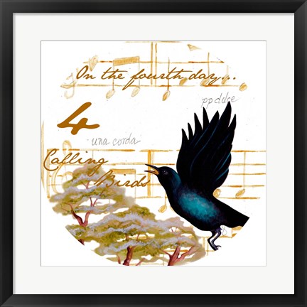 Framed Four Calling Birds Print