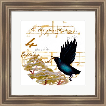 Framed Four Calling Birds Print