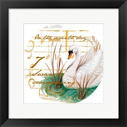 Framed Seven Swans a-Swimming Print