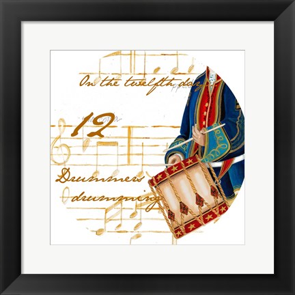 Framed Twelve Drummers Drumming Print