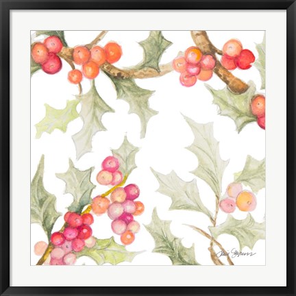 Framed Watercolor Holly II Print