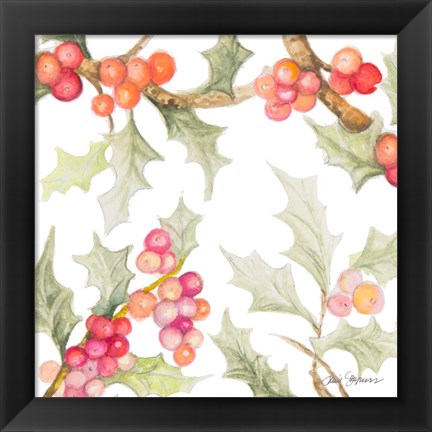 Framed Watercolor Holly II Print