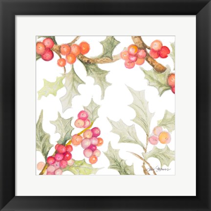 Framed Watercolor Holly II Print