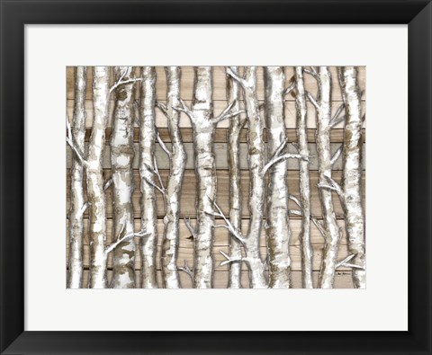 Framed Light Birch Forest Print