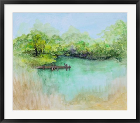 Framed Watercolor River Print