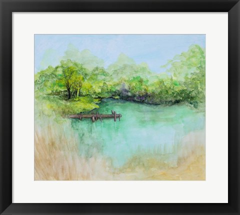 Framed Watercolor River Print