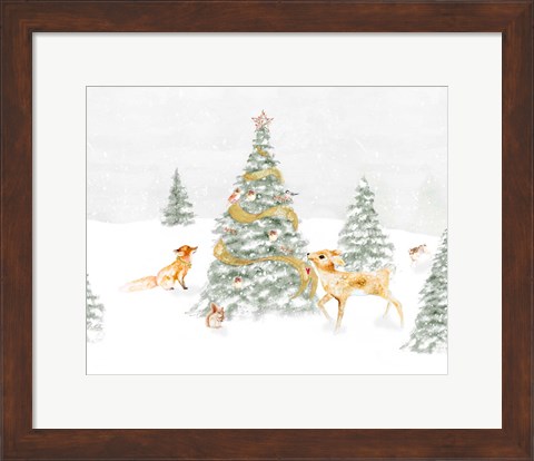 Framed Woodland Christmas I Print