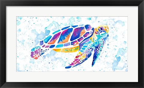 Framed Vibrant Sea Turtle Print