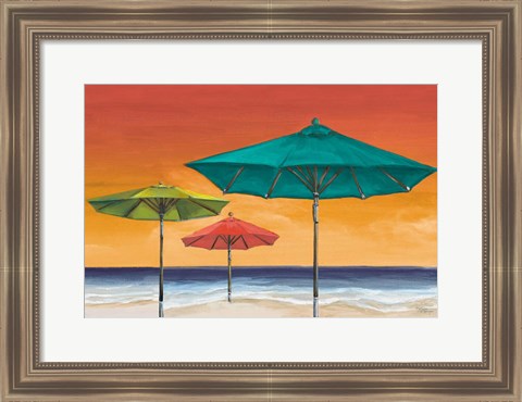 Framed Tropical Umbrellas II Print