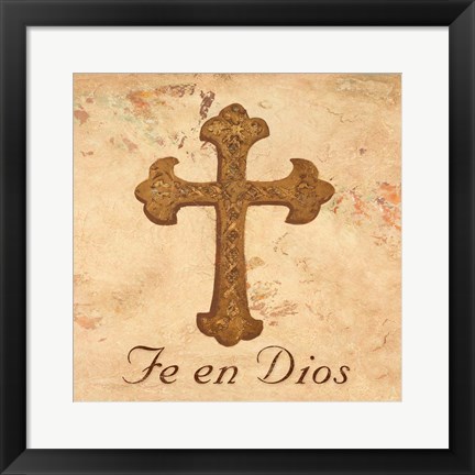 Framed Fe en Dios I Print