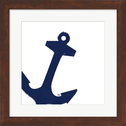 Framed Coastal Navy on White III Print