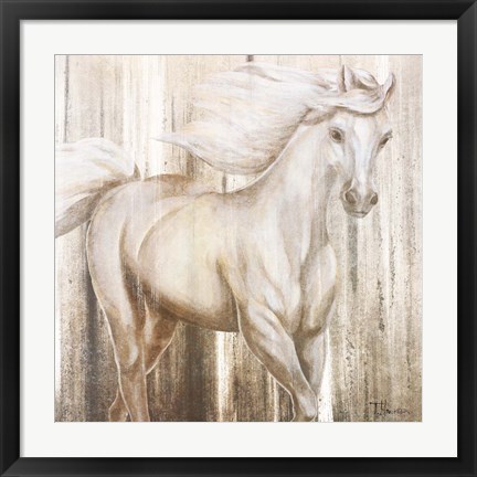 Framed Horse on Grass Abstract Print