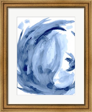 Framed Blue Swirl II Print