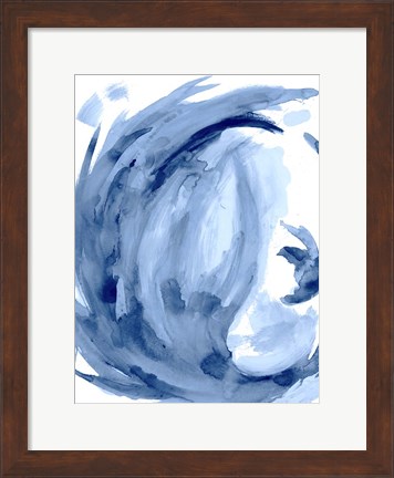 Framed Blue Swirl II Print