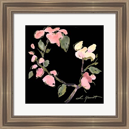 Framed Dark Evening Floral I Print