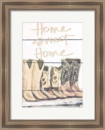 Framed Home Sweet Home Boots in Shape Print