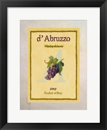 Framed Wine Label III Print