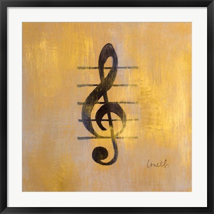 Framed Treble Clef Print