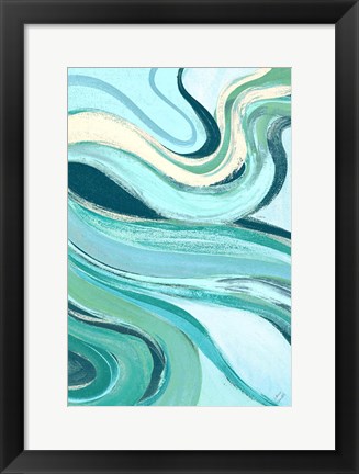 Framed Curving Waves II Print