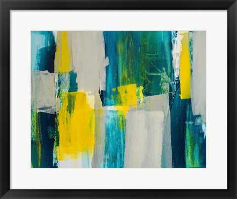 Framed Revealing Teal I Print