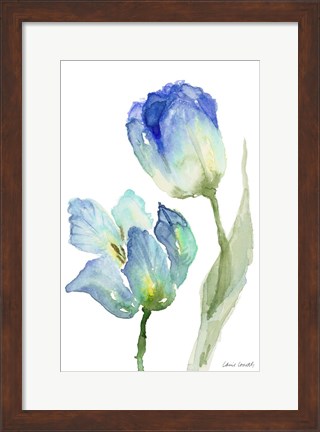 Framed Teal and Lavender Tulips III Print