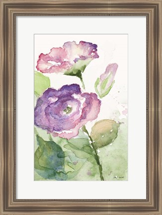 Framed Watercolor Lavender Floral I Print