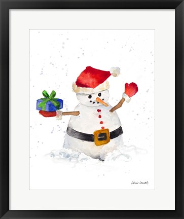 Framed Watercolor Snowman II Print