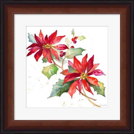 Framed Poinsettias I Print