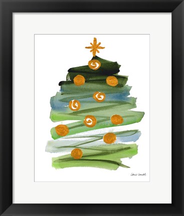 Framed Abstract Christmas Tree II Print