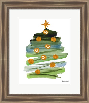 Framed Abstract Christmas Tree II Print