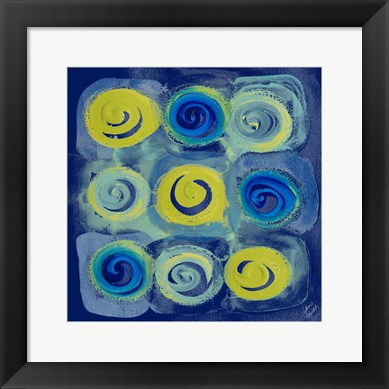 Framed Indigo Modern Joy I Print