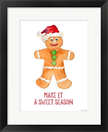 Framed Holiday Gingerbread Man I Print