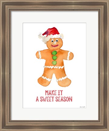 Framed Holiday Gingerbread Man I Print