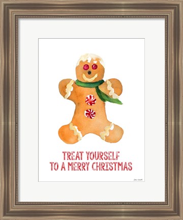 Framed Holiday Gingerbread Man II Print
