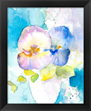 Framed Abstract Vase of Flowers II Print