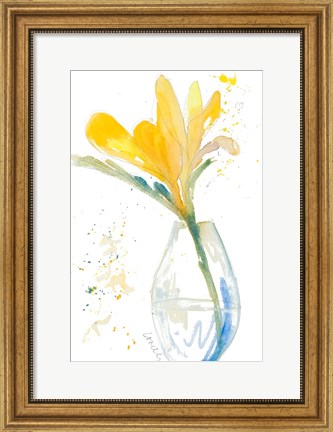 Framed Flowers in Clear Vase I Print