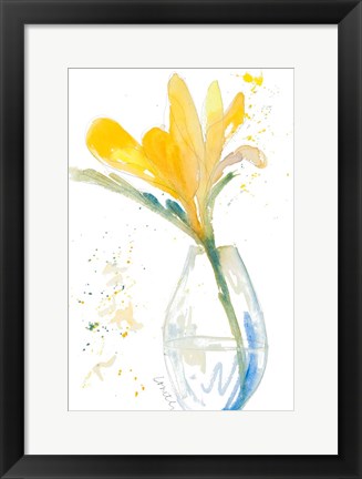 Framed Flowers in Clear Vase I Print