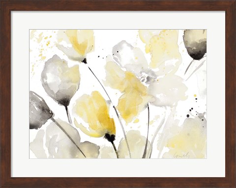 Framed Neutral Abstract Floral II Print