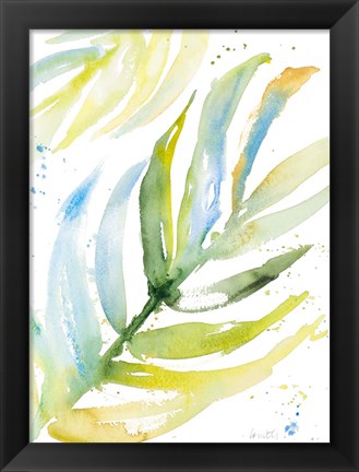 Framed Blue Green Palm Fronds I Print