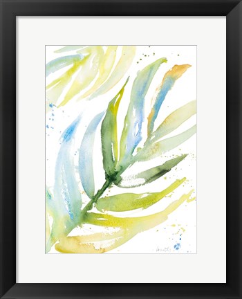 Framed Blue Green Palm Fronds I Print