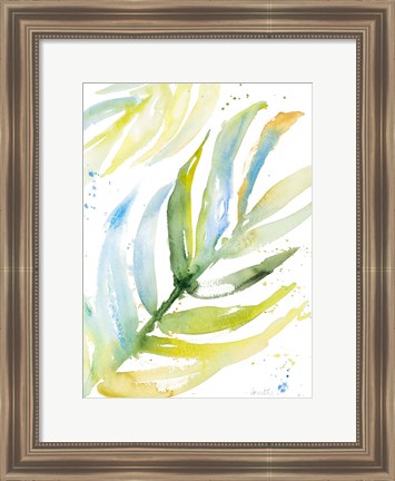 Framed Blue Green Palm Fronds I Print