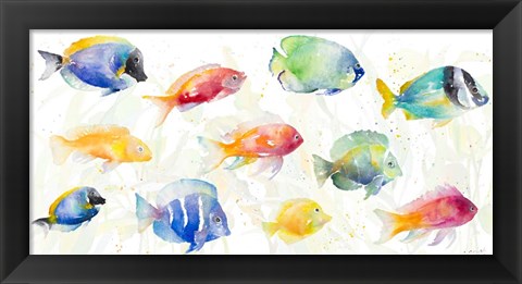 Framed School of Tropical Fish Print