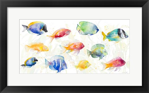 Framed School of Tropical Fish Print