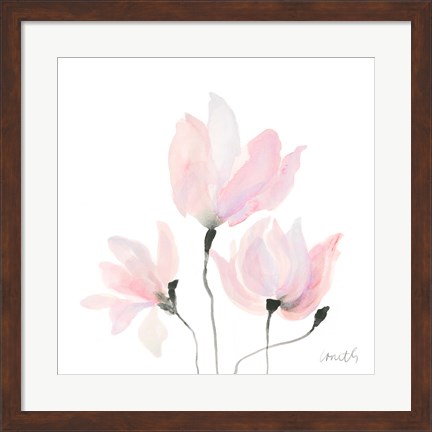 Framed Pastel Floral Sway I Print