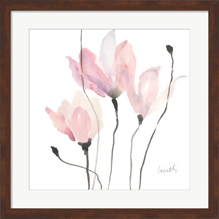 Framed Pastel Floral Sway II Print