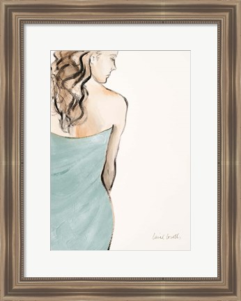 Framed Contemplative Woman I Print