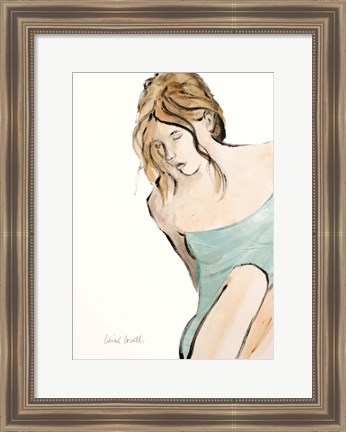 Framed Contemplative Woman II Print