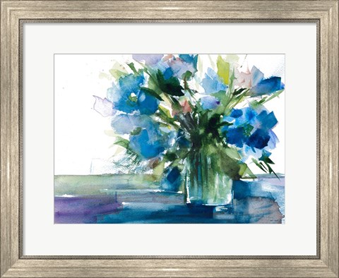 Framed Blue Haven I Print