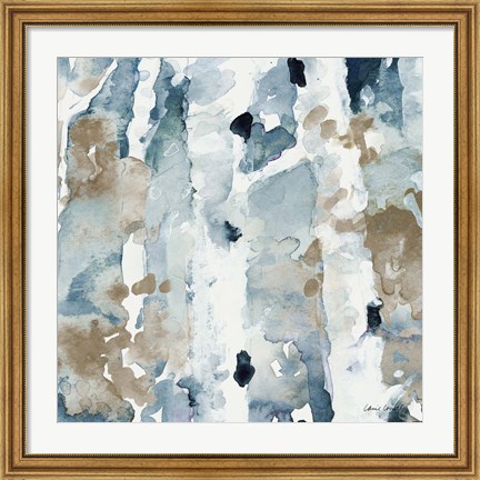 Framed Blue Upon the Hill Square II Print