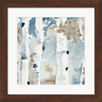 Framed Blue Upon the Hill Square III Print